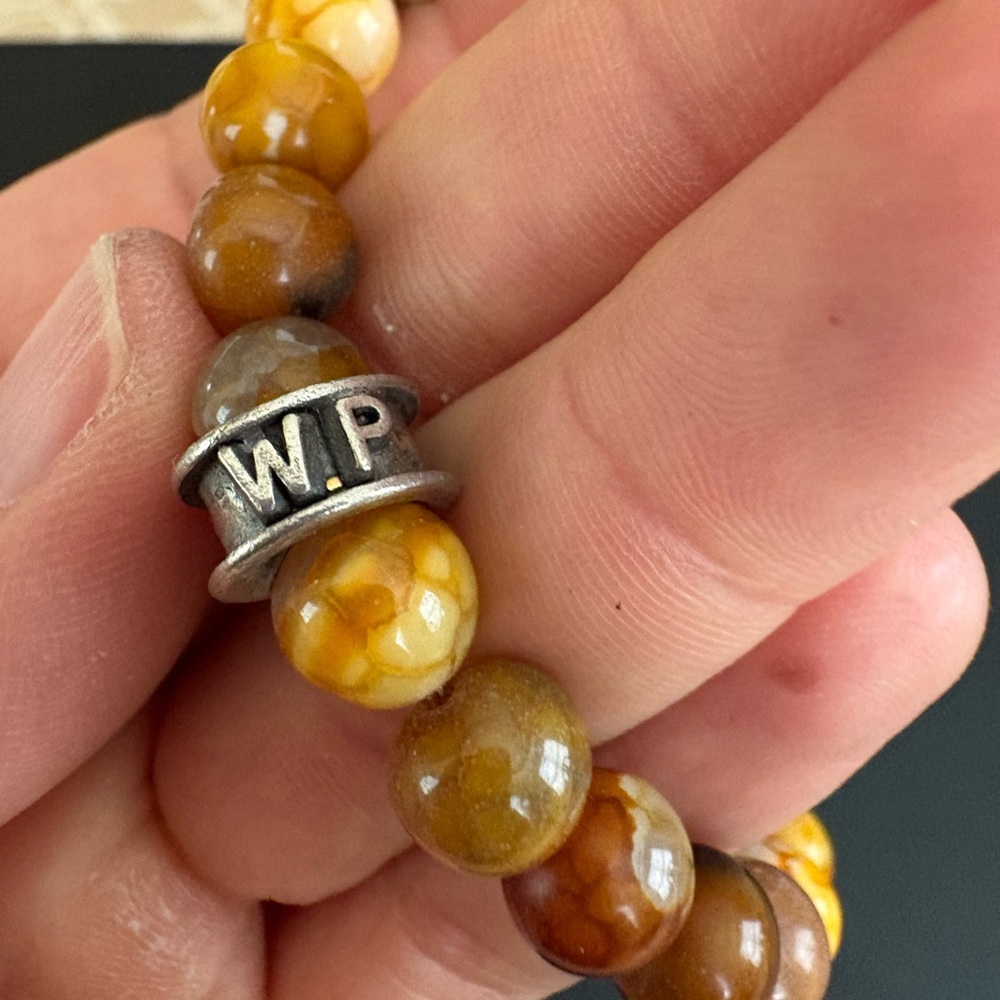 WP beaded multi gemstone stretchy bra bracelet